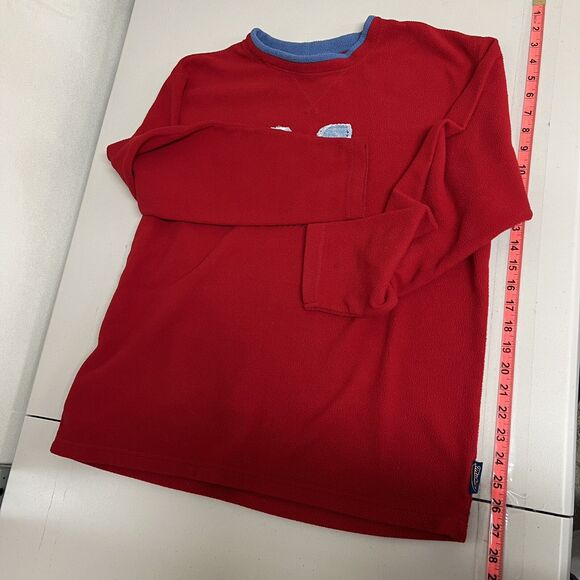 Vintage Y2K Mickey Charmer Red Fleece Pullover L Disney Jerry Leigh Embroidered - Picture 9 of 14